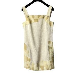 Chanel Spring 2010 Beige Tweed Leather Parts Dress Sz.38